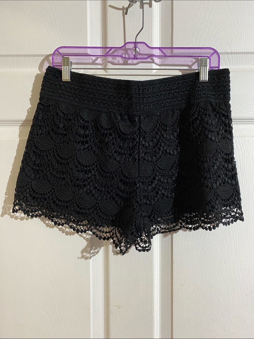 a.n.a Black Crochet Lace Skort Shorts